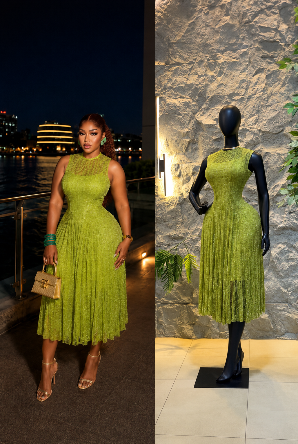 Elegant Green Women's Dress